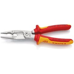  Abisolierzangen und Abmantelungswerkzeuge KNIPEX 13 86 200 Elektro-Installationszange isoliert mit Mehrkomponenten-Hüllen, VDE-geprüft verchromt 200 mm 12380242