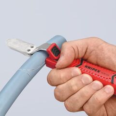  Abmantelungswerkzeuge mit Schleppklinge KNIPEX 16 20 165 SB Abmantelungswerkzeug mit Schleppklinge schlagfestes Kunststoffgehäuse 165 mm 12380408