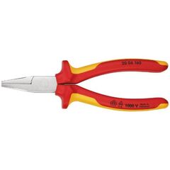  Greifzangen KNIPEX 20 06 160 Flachzange isoliert mit Mehrkomponenten-Hüllen, VDE-geprüft verchromt 160 mm 12380245