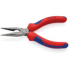  Flachrundzangen mit Schneide (Radiozangen) KNIPEX 25 02 140 Flachrundzange mit Schneide (Radiozange) mit Mehrkomponenten-Hüllen schwarz atramentiert 140 mm 12380848