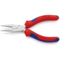  Flachrundzangen mit Schneide (Radiozangen) KNIPEX 25 05 140 Flachrundzange mit Schneide (Radiozange) mit Mehrkomponenten-Hüllen verchromt 140 mm 12380843