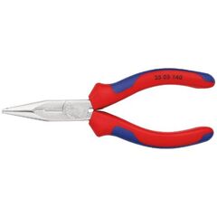  Flachrundzangen mit Schneide (Radiozangen) KNIPEX 25 05 140 Flachrundzange mit Schneide (Radiozange) mit Mehrkomponenten-Hüllen verchromt 140 mm 12380843