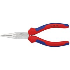  Flachrundzangen mit Schneide (Radiozangen) KNIPEX 25 05 160 Flachrundzange mit Schneide (Radiozange) mit Mehrkomponenten-Hüllen verchromt 160 mm 12380846