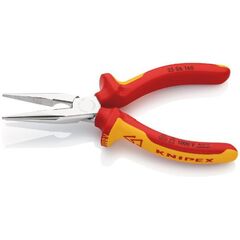 Greifzangen KNIPEX 25 06 160 Flachrundzange mit Schneide (Radiozange) isoliert mit Mehrkomponenten-Hüllen, VDE-geprüft verchromt 160 mm 12380247