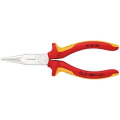  Flachrundzangen mit Schneide (Radiozangen) KNIPEX 25 06 160 Flachrundzange mit Schneide (Radiozange) isoliert mit Mehrkomponenten-Hüllen, VDE-geprüft verchromt 160 mm 12380247
