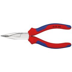  Flachrundzangen mit Schneide (Radiozangen) KNIPEX 25 25 160 Flachrundzange mit Schneide (Radiozange) mit Mehrkomponenten-Hüllen verchromt 160 mm 12380839
