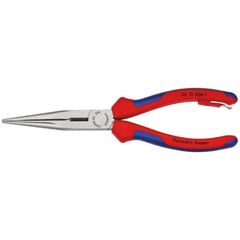  Flachrundzangen mit Schneide (Storchschnabelzangen) KNIPEX 26 12 200 T Flachrundzange mit Schneide (Storchschnabelzange) mit Mehrkomponenten-Hüllen, mit integrierter Befestigungsöse zum Anbringen einer Absturzsicherung schwarz atramentiert 200 mm 12380827