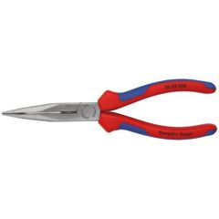  Flachrundzangen mit Schneide (Storchschnabelzangen) KNIPEX 26 22 200 Flachrundzange mit Schneide (Storchschnabelzange) mit Mehrkomponenten-Hüllen schwarz atramentiert 200 mm 12380822