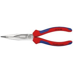  Flachrundzangen mit Schneide (Storchschnabelzangen) KNIPEX 26 25 200 Flachrundzange mit Schneide (Storchschnabelzange) mit Mehrkomponenten-Hüllen verchromt 200 mm 12380828