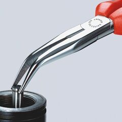  Greifzangen KNIPEX 26 25 200 T Flachrundzange mit Schneide (Storchschnabelzange) mit Mehrkomponenten-Hüllen, mit integrierter Befestigungsöse zum Anbringen einer Absturzsicherung verchromt 200 mm 12380246