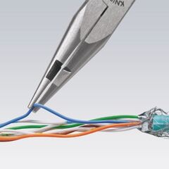  Flachrundzange mit Mittenschneider (Telefonzange) KNIPEX 27 01 160 Flachrundzange mit Mittenschneider (Telefonzange) mit Kunststoff überzogen 160 mm 12380853
