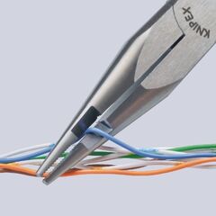  Flachrundzange mit Mittenschneider (Telefonzange) KNIPEX 27 01 160 Flachrundzange mit Mittenschneider (Telefonzange) mit Kunststoff überzogen 160 mm 12380853