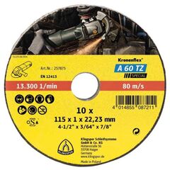  Klingspor A 60 TZ SPECIAL Trennscheibe A 60 TZ Trennscheiben 125 x 1 x 22,23 mm gerade, 10-er Pack 12460973