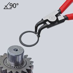  Kombizangen KNIPEX 46 31 A22 Sicherungsringzange für Außenringe auf Wellen 45° gewinkelt mit Kunststoff überzogen schwarz atramentiert 185 mm 12380257