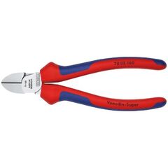 Schneidende Zangen Seitenschneider KNIPEX 70 05 160 Seitenschneider mit Mehrkomponenten-Hüllen verchromt 160 mm 12380441