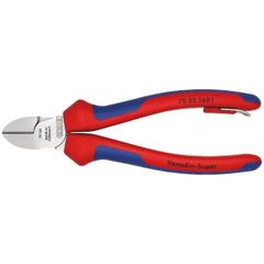  Schneidende Zangen Seitenschneider KNIPEX 70 05 160 T Seitenschneider mit Mehrkomponenten-Hüllen, mit integrierter Befestigungsöse zum Anbringen einer Absturzsicherung verchromt 160 mm 12380452
