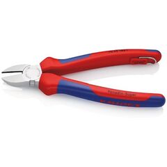  Schneidende Zangen Seitenschneider KNIPEX 70 05 180 T Seitenschneider mit Mehrkomponenten-Hüllen, mit integrierter Befestigungsöse zum Anbringen einer Absturzsicherung verchromt 180 mm 12380432