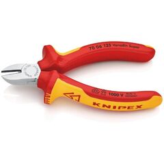  Schneidende Zangen Seitenschneider KNIPEX 70 06 125 Seitenschneider isoliert mit Mehrkomponenten-Hüllen, VDE-geprüft verchromt 125 mm 12380448