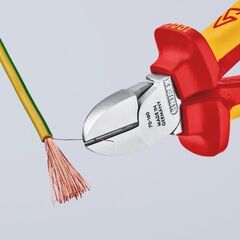  Isolierte Werkzeuge Seitenschneider KNIPEX 70 06 160 Seitenschneider isoliert mit Mehrkomponenten-Hüllen, VDE-geprüft verchromt 160 mm 12381278