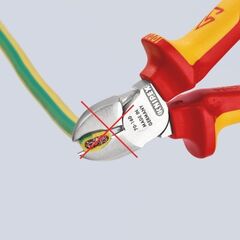  Isolierte Werkzeuge Seitenschneider KNIPEX 70 06 160 Seitenschneider isoliert mit Mehrkomponenten-Hüllen, VDE-geprüft verchromt 160 mm 12381278