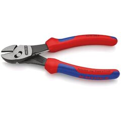  Schneidende Zangen KNIPEX 73 72 180 F TwinForce® Hochleistungs-Seitenschneider mit Öffnungsfeder mit Mehrkomponenten-Hüllen schwarz atramentiert 180 mm 12380305