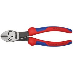  Schneidende Zangen KNIPEX 73 72 180 F TwinForce® Hochleistungs-Seitenschneider mit Öffnungsfeder mit Mehrkomponenten-Hüllen schwarz atramentiert 180 mm 12380305