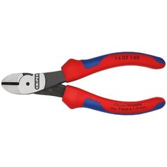  Schneidende Zangen Kraft-Seitenschneider KNIPEX 74 02 140 Kraft-Seitenschneider mit Mehrkomponenten-Hüllen schwarz atramentiert 140 mm 12380489