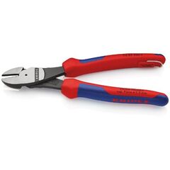  Schneidende Zangen Kraft-Seitenschneider KNIPEX 74 02 200 T Kraft-Seitenschneider mit Mehrkomponenten-Hüllen, mit integrierter Befestigungsöse zum Anbringen einer Absturzsicherung schwarz atramentiert 200 mm 12380479