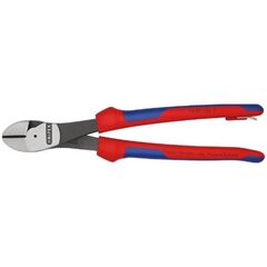  Schneidende Zangen Kraft-Seitenschneider KNIPEX 74 02 250 T Kraft-Seitenschneider mit Mehrkomponenten-Hüllen, mit integrierter Befestigungsöse zum Anbringen einer Absturzsicherung schwarz atramentiert 250 mm 12380465