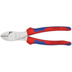  Schneidende Zangen Kraft-Seitenschneider KNIPEX 74 05 200 Kraft-Seitenschneider mit Mehrkomponenten-Hüllen verchromt 200 mm 12380458