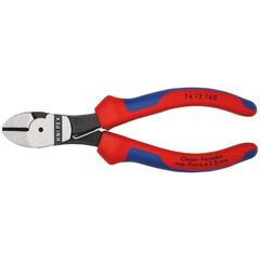  Kraft-Seitenschneider KNIPEX 74 12 160 Kraft-Seitenschneider mit Mehrkomponenten-Hüllen schwarz atramentiert 160 mm 12380464