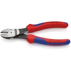  Schneidende Zangen KNIPEX 74 12 180 Kraft-Seitenschneider mit Mehrkomponenten-Hüllen schwarz atramentiert 180 mm 12380303