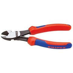  Schneidende Zangen KNIPEX 74 12 180 Kraft-Seitenschneider mit Mehrkomponenten-Hüllen schwarz atramentiert 180 mm 12380303