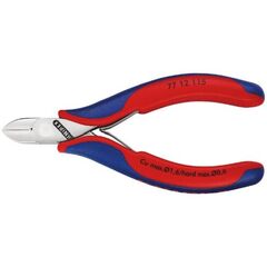  Elektronik-Seitenschneider mit durchgestecktem Gelenk KNIPEX 77 12 115 Elektronik-Seitenschneider mit Mehrkomponenten-Hüllen 115 mm 12380557