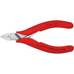  Elektronik-Seitenschneider mit durchgestecktem Gelenk KNIPEX 77 41 115 Elektronik-Seitenschneider mit Mehrkomponenten-Hüllen 115 mm 12380554