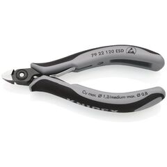  Präzisions-Elektronik-Seitenschneider ESD KNIPEX 79 22 120 ESD Präzisions-Elektronik-Seitenschneider ESD mit Mehrkomponenten-Hüllen brüniert 120 mm 12380610