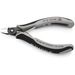  Präzisions-Elektronik-Seitenschneider ESD KNIPEX 79 42 125 ESD Präzisions-Elektronik-Seitenschneider ESD mit Mehrkomponenten-Hüllen brüniert 125 mm 12380606