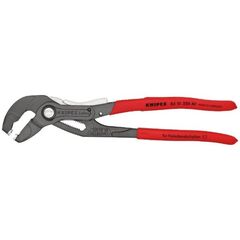  Federbandschellenzangen KNIPEX 85 51 250 AF Federbandschellenzange mit Feststeller mit rutschhemmendem Kunststoff überzogen grau atramentiert 250 mm 12381274