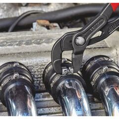  Schlauchschellenzangen für Click-Schellen KNIPEX 85 51 250 C Schlauchschellenzange für Click-Schellen mit rutschhemmendem Kunststoff überzogen grau atramentiert 250 mm 12381258