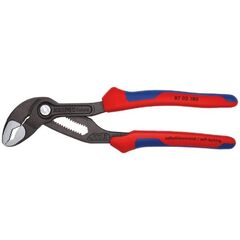  KNIPEX Cobra® Hightech-Wasserpumpenzangen KNIPEX 87 02 180 Cobra® Hightech-Wasserpumpenzange mit Mehrkomponenten-Hüllen grau atramentiert 180 mm 12381214
