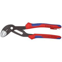  KNIPEX Cobra® Hightech-Wasserpumpenzangen KNIPEX 87 02 180 T Cobra® Hightech-Wasserpumpenzange mit Mehrkomponenten-Hüllen, mit integrierter Befestigungsöse zum Anbringen einer Absturzsicherung grau atramentiert 180 mm 12381210