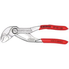  KNIPEX Cobra® Hightech-Wasserpumpenzangen KNIPEX 87 03 125 Cobra® Hightech-Wasserpumpenzange mit rutschhemmendem Kunststoff überzogen verchromt 125 mm 12381206