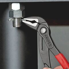  KNIPEX Cobra® ES Wasserpumpenzange extra-schlank KNIPEX 87 51 250 Cobra® ES Wasserpumpenzange extra-schlank mit rutschhemmendem Kunststoff überzogen grau atramentiert 250 mm 12381266