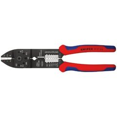  Crimpzangen KNIPEX 97 21 215 SB Crimpzange mit Mehrkomponenten-Hüllen schwarz lackiert 230 mm 12380238