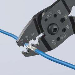  Crimpzangen Crimpzangen KNIPEX 97 21 215 C Crimpzange mit Mehrkomponenten-Hüllen schwarz lackiert 230 mm 12380641