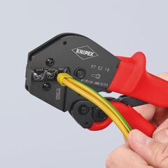  Crimpzangen auch für Zweihandbedienung KNIPEX 97 52 18 Crimpzange auch für Zweihandbedienung mit rutschhemmendem Kunststoff überzogen brüniert 250 mm 12380738