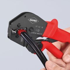  Crimpzangen auch für Zweihandbedienung KNIPEX 97 52 18 Crimpzange auch für Zweihandbedienung mit rutschhemmendem Kunststoff überzogen brüniert 250 mm 12380738