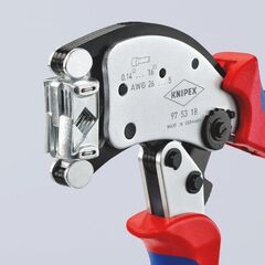  KNIPEX Twistor16® Selbsteinstellende Crimpzange für Aderendhülsen mit drehbarem Crimpkopf KNIPEX 97 53 18 Twistor16® Selbsteinstellende Crimpzange für Aderendhülsen mit drehbarem Crimpkopf mit Mehrkomponenten-Hüllen verchromt 240 mm 12380788