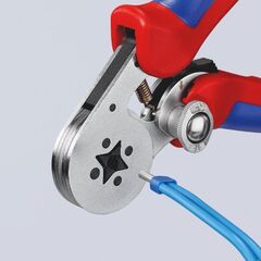  Selbsteinstellende Crimpzangen für Aderendhülsen mit Seiteneinführung KNIPEX 97 55 04 SB Selbsteinstellende Crimpzange für Aderendhülsen mit Seiteneinführung mit Mehrkomponenten-Hüllen verchromt 180 mm 12380787