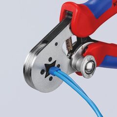  Selbsteinstellende Crimpzangen für Aderendhülsen mit Seiteneinführung KNIPEX 97 55 04 SB Selbsteinstellende Crimpzange für Aderendhülsen mit Seiteneinführung mit Mehrkomponenten-Hüllen verchromt 180 mm 12380787